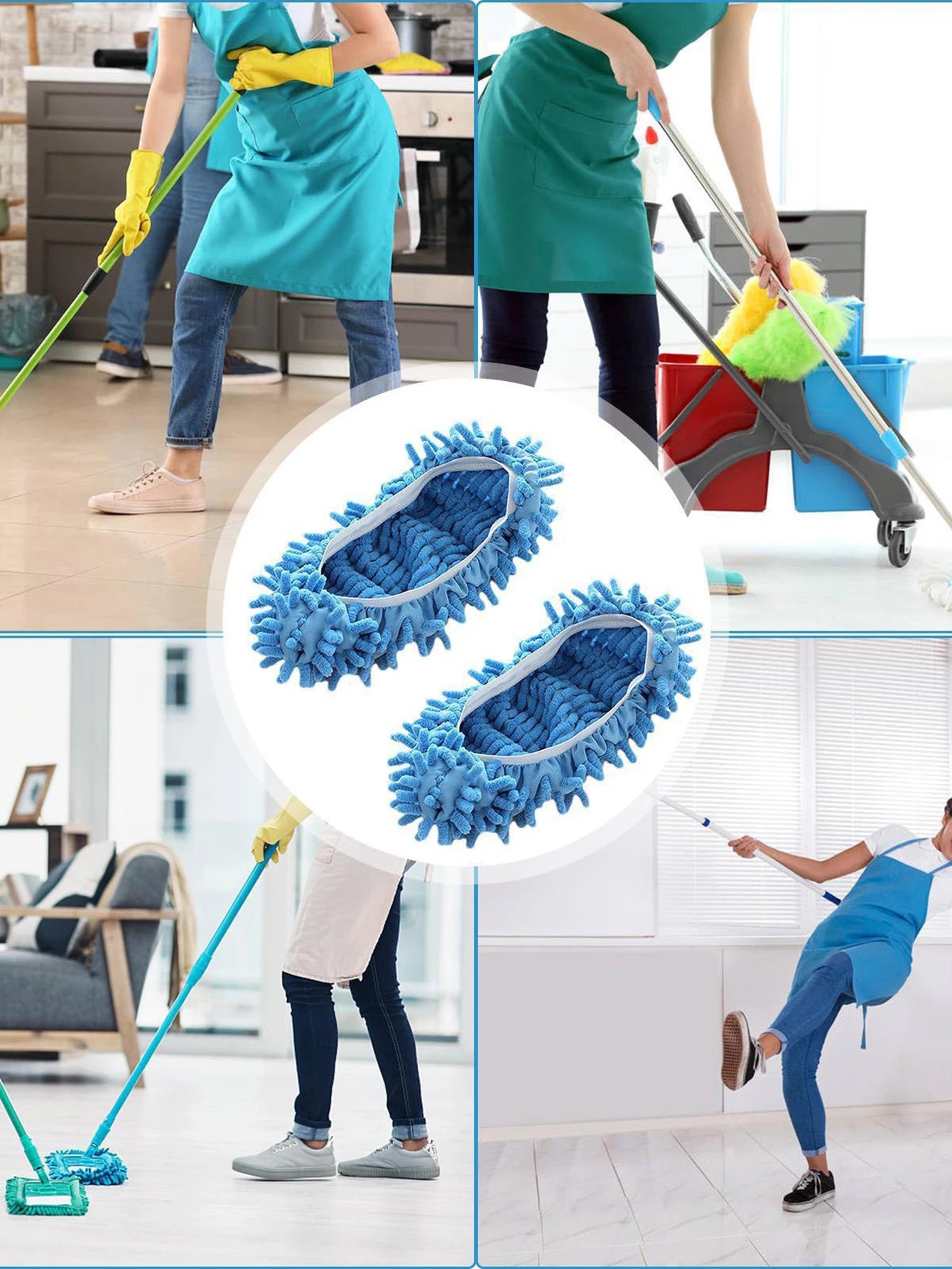 Multi-function Chenille Dust Mop Slippers